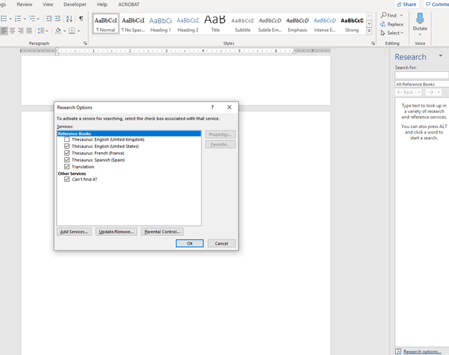 Dictionary is missing from Microsoft Word - Microsoft Community