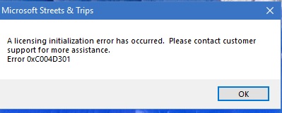 A Licensing Initialization Error Has Occurred 0xc004d301 When Tried Microsoft Community