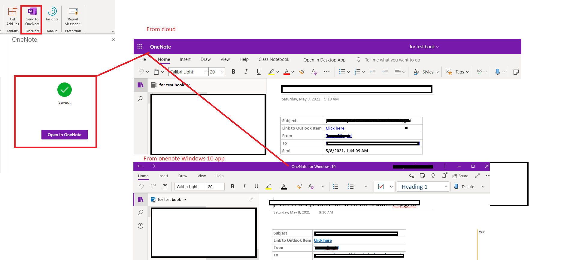 Onenote не видит outlook