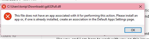 C:\WINDOWS\SYSTEM32\gdi32full.dll is missing and I cannot find 