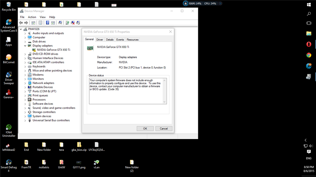 Windows 10|NVIDIA GTX 650 Ti |Device Manager (Code ...