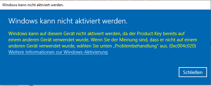 Windows Nicht Mehr Aktiviert Und Lässt Sich Auch Nicht Wieder ...