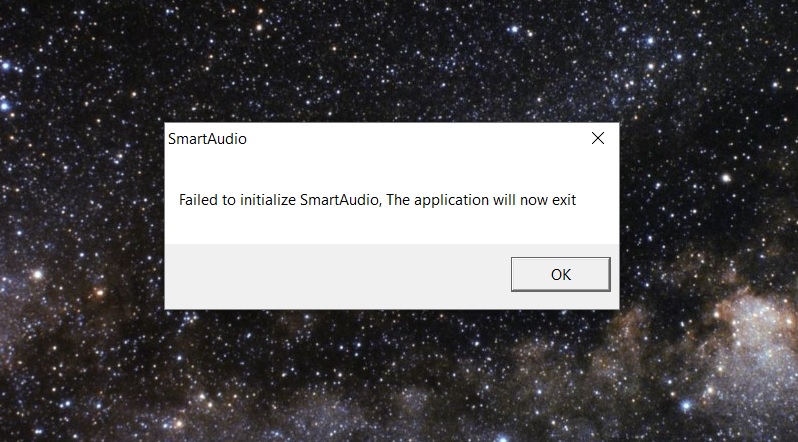 Failed To Initialize SmartAudio - Microsoft Community