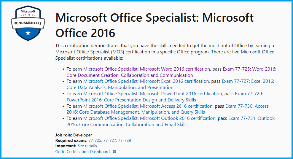 Is the MOS (Microsoft Office Specialist) Certification still