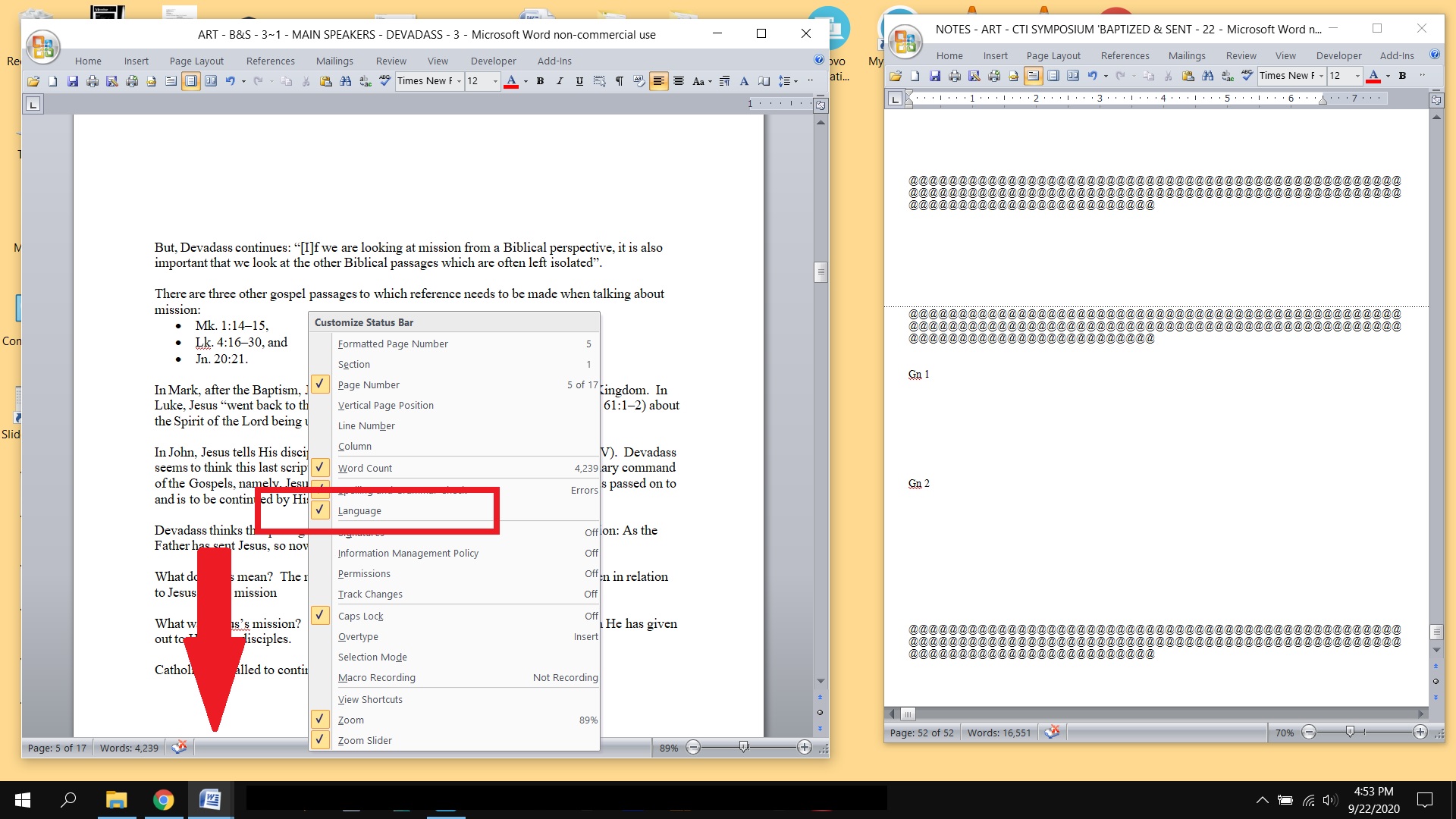 Word 2007 language does not appear in status bar microsoft community