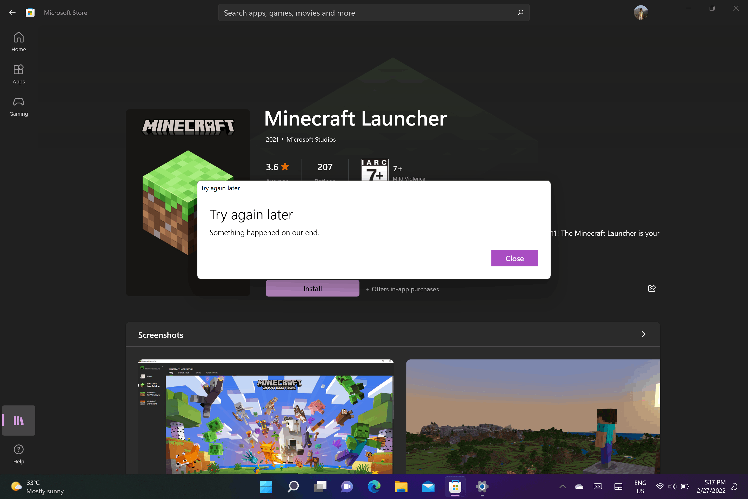 I am unable to install Minecraft Launcher - Microsoft Community