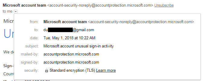 Beware of Fake Microsoft Account Unusual Sign-in Activity Emails