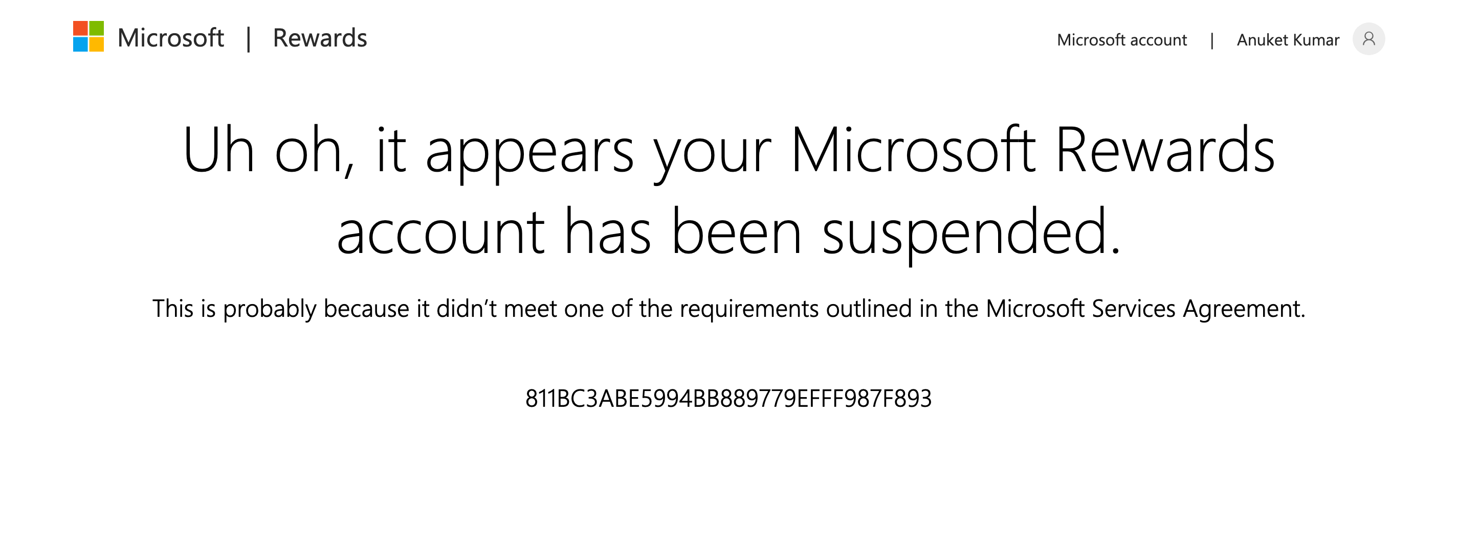 Microsoft Rewards Account Suspended And Support Has Not Responded ...