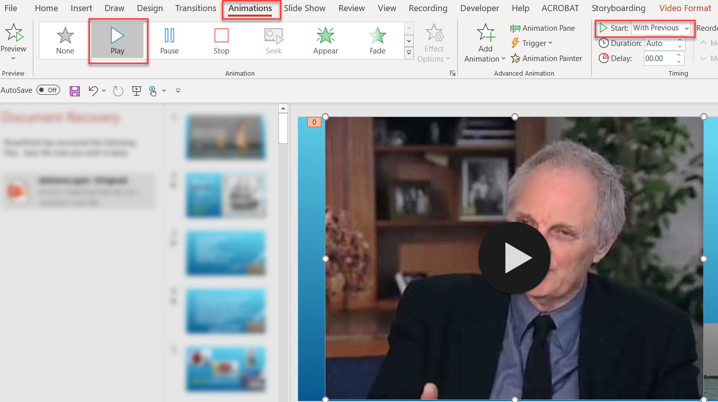youtube video won't play in powerpoint presentation mode