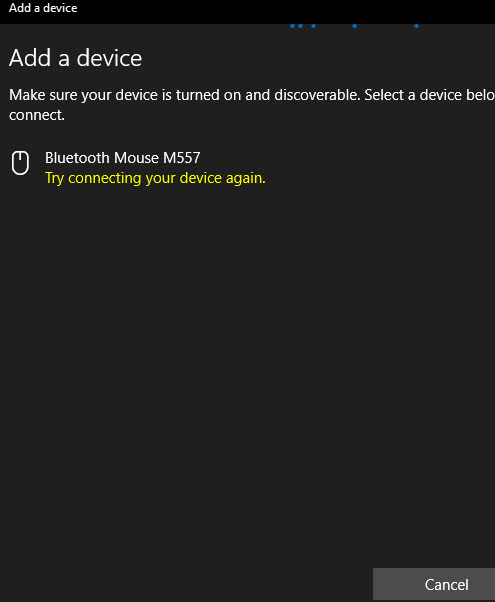 Can T Connect Logitech Bluetooth Mouse M557 Microsoft Community