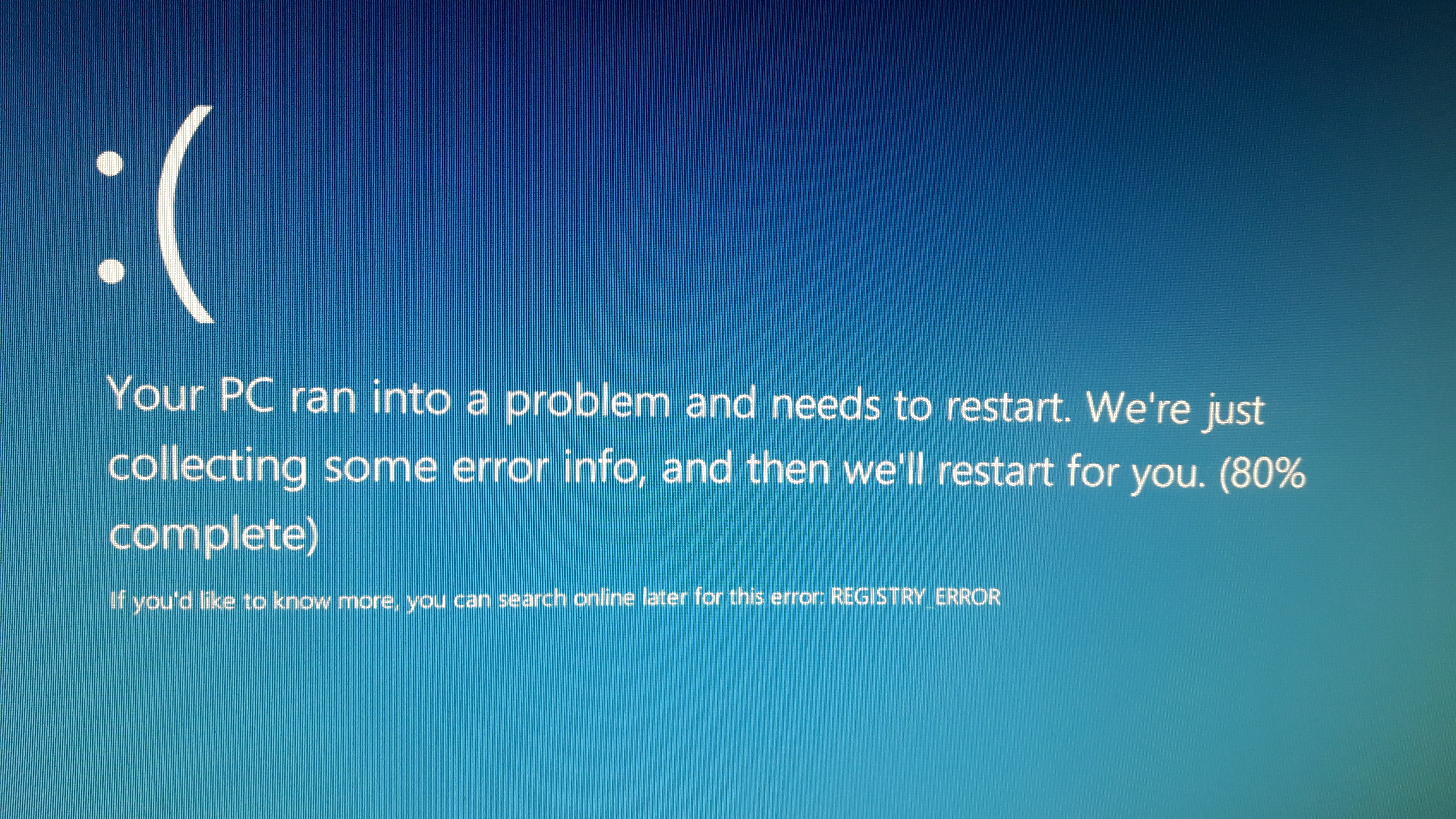 Windows 8 Bluescreen Registry Error Microsoft Community