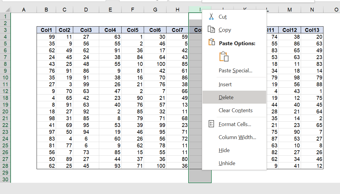 Excel Hiding All Rows While Deleting Any Column Microsoft Community 5345