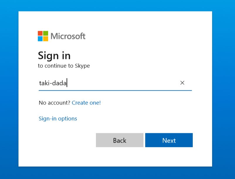 No posibilty to login to Skype on new Win10 desctope - Microsoft 