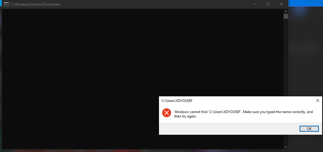 Windows cant find my user but i can login ( hard to explain ...