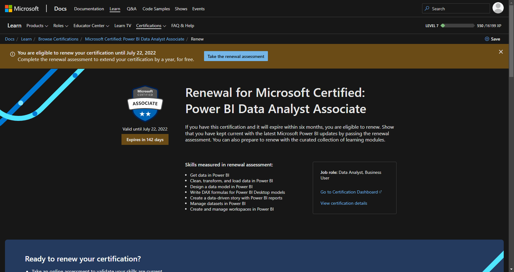 Renewal For Microsoft Certified: Power BI Data Analyst Associate ...