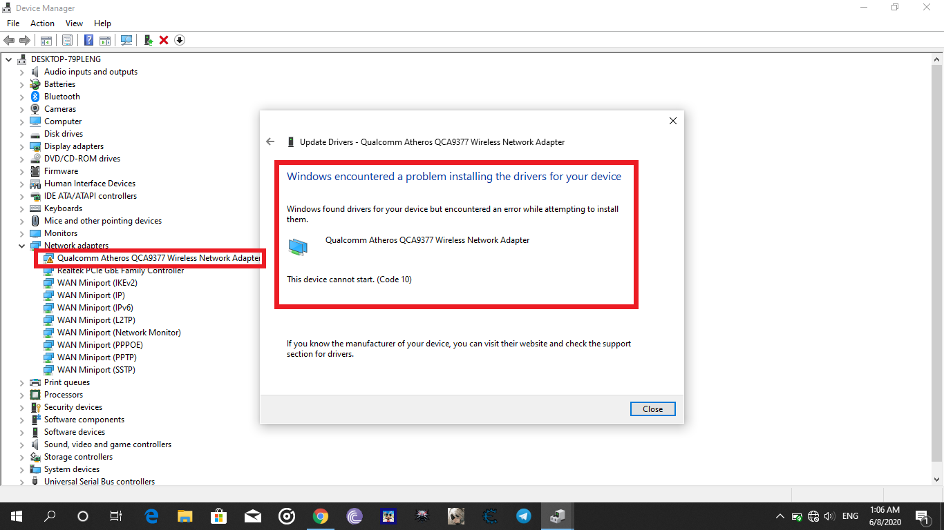 Atheros wireless network. Qualcomm Atheros qca9377 Wireless Network Adapter. Qualcomm Atheros qca9377 802.11AC Wireless Network Adapter. Qualcomm Atheros qca9377 Wireless Network Adapter драйвер Windows 10. Qualcomm Atheros qca61x4a Wireless Network Adapter характеристики.