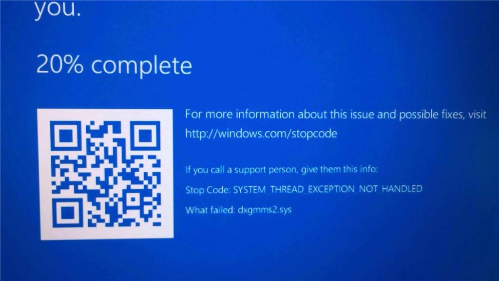 จอฟ้า Blue Screen : CODE Dxgmms2.sys - Microsoft Community