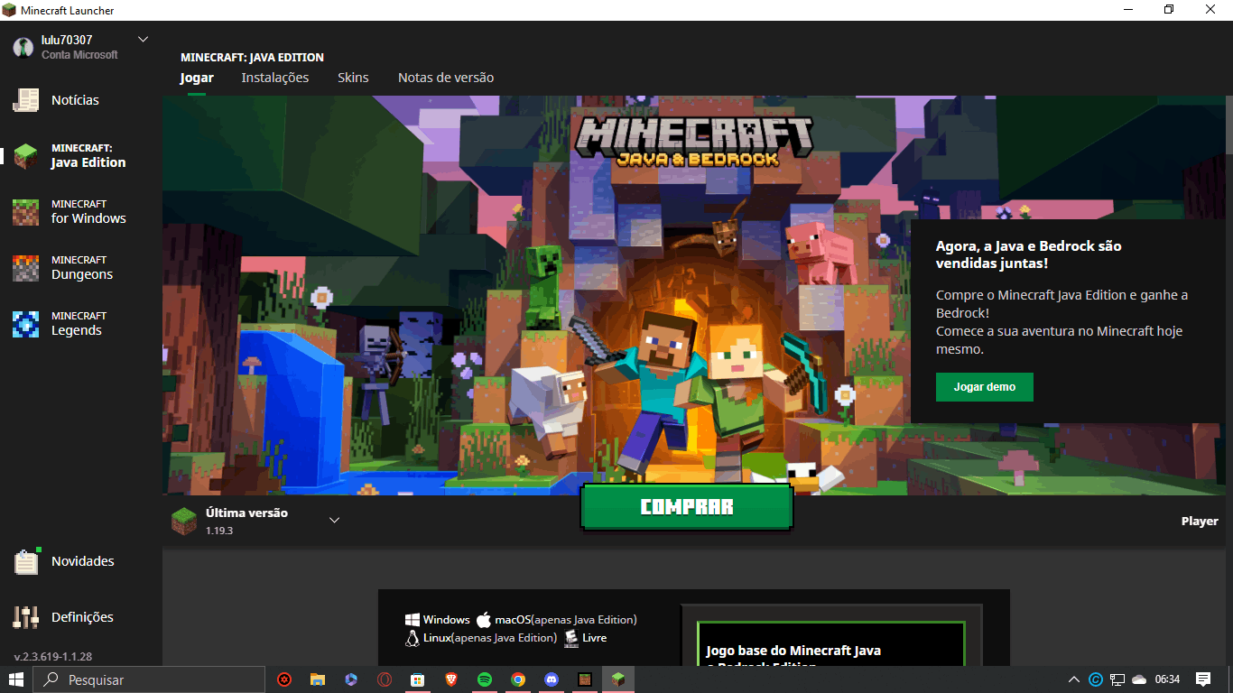 O meu Minecraft bedrock não está instalando - Microsoft Community