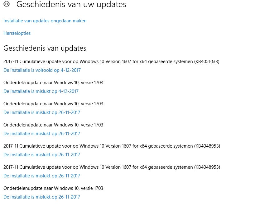 Windows 10 update problemen Microsoft Community