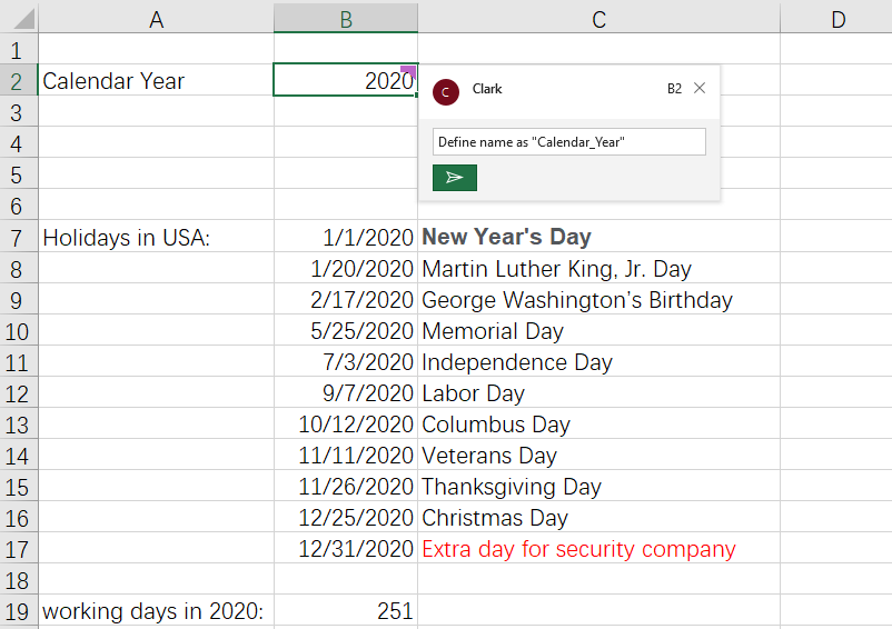 How to calculate the date of Thanksgiving day based on specific years in  Excel?