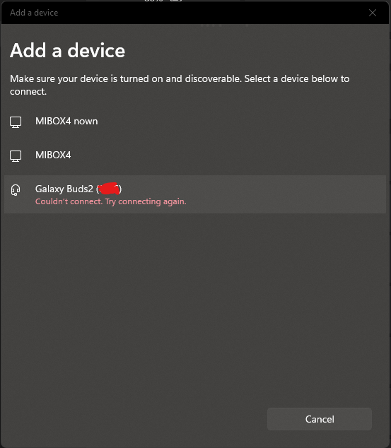 Windows 11 galaxy buds showing up but not connecting