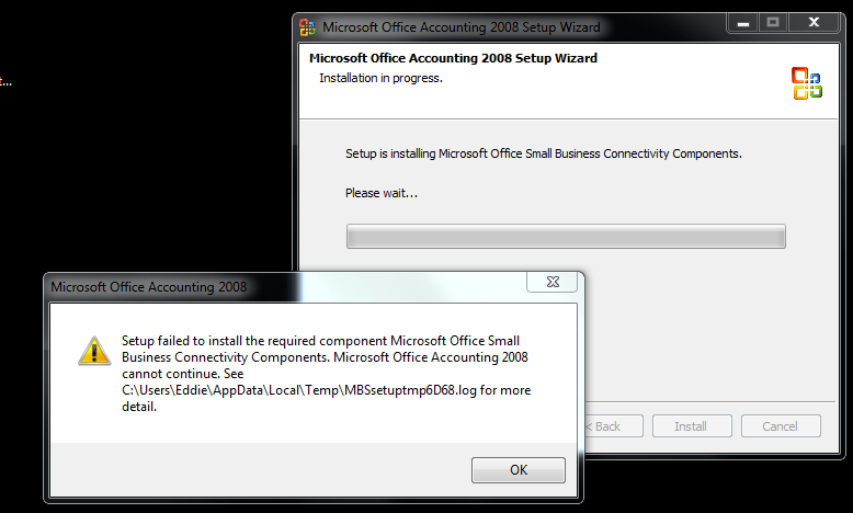 Cannot install Microsoft Office Accounting 2008 - Microsoft Community