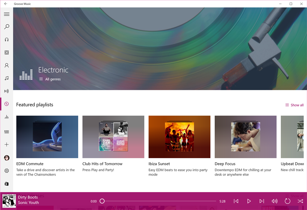 App preview ru. Electronic Music Genres приложение. Groove Music версия 11.2211.38.0. Preview Music app. Cathode Groove.