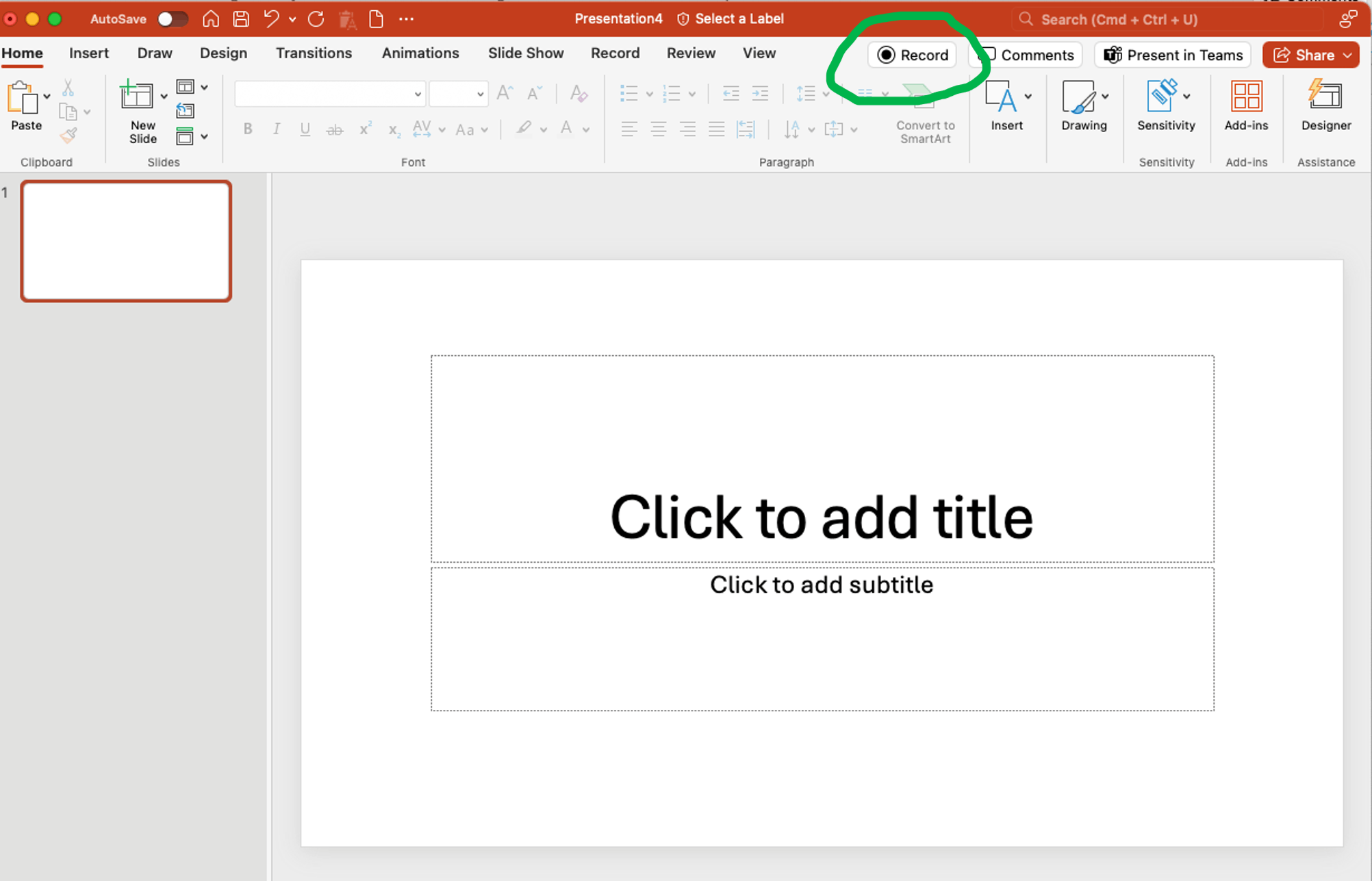 record presentation in power point