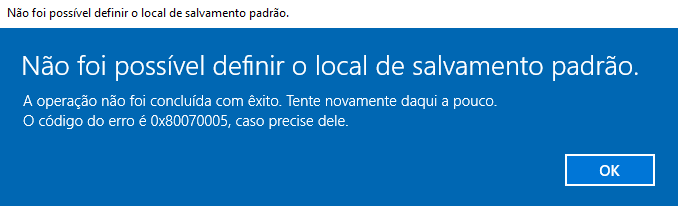 Não consigo trocar o local de instalação de novos apps / Não consigo -  Microsoft Community