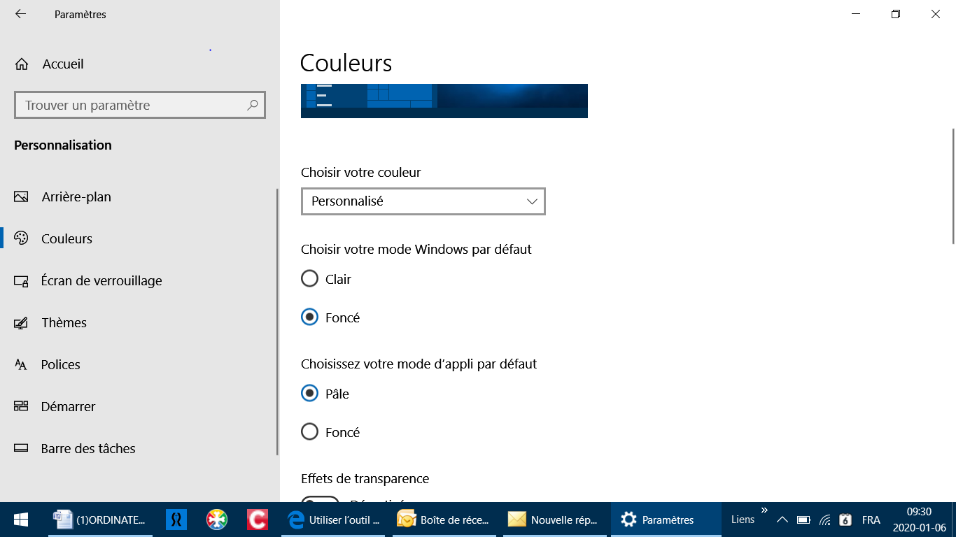 Windows 10 couleur par défaut Microsoft Community