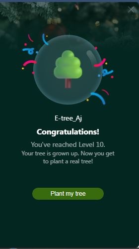 E Tree Is Ready But Clicking On Plant My Tree Has No Effect