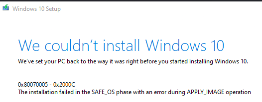 Error When Trying To Install Windows 10 Using Media Creation Tool ...