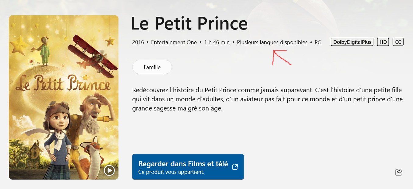 Film bought on Microsoft store in French; but came in English - Microsoft  Community