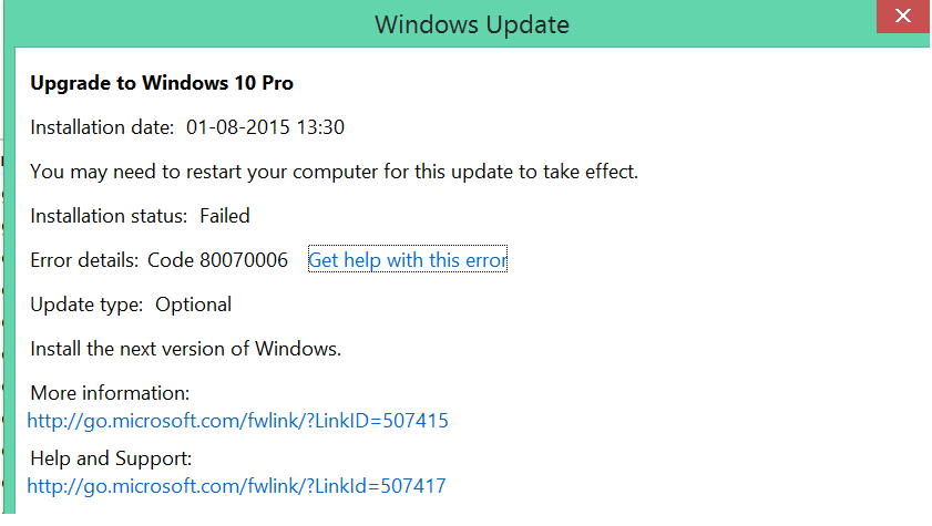 Error 80070006 when trying to run Windows 10 Update on Surface Pro 1 -  Microsoft Community