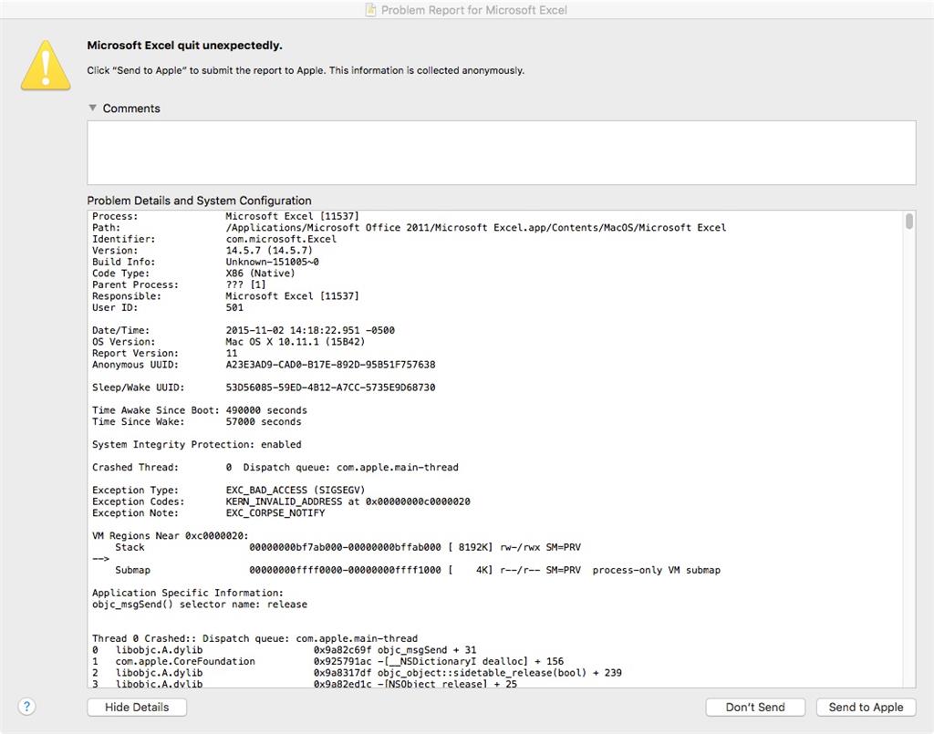 Microsoft Outlook 2011 For Mac Yosemite Crashing