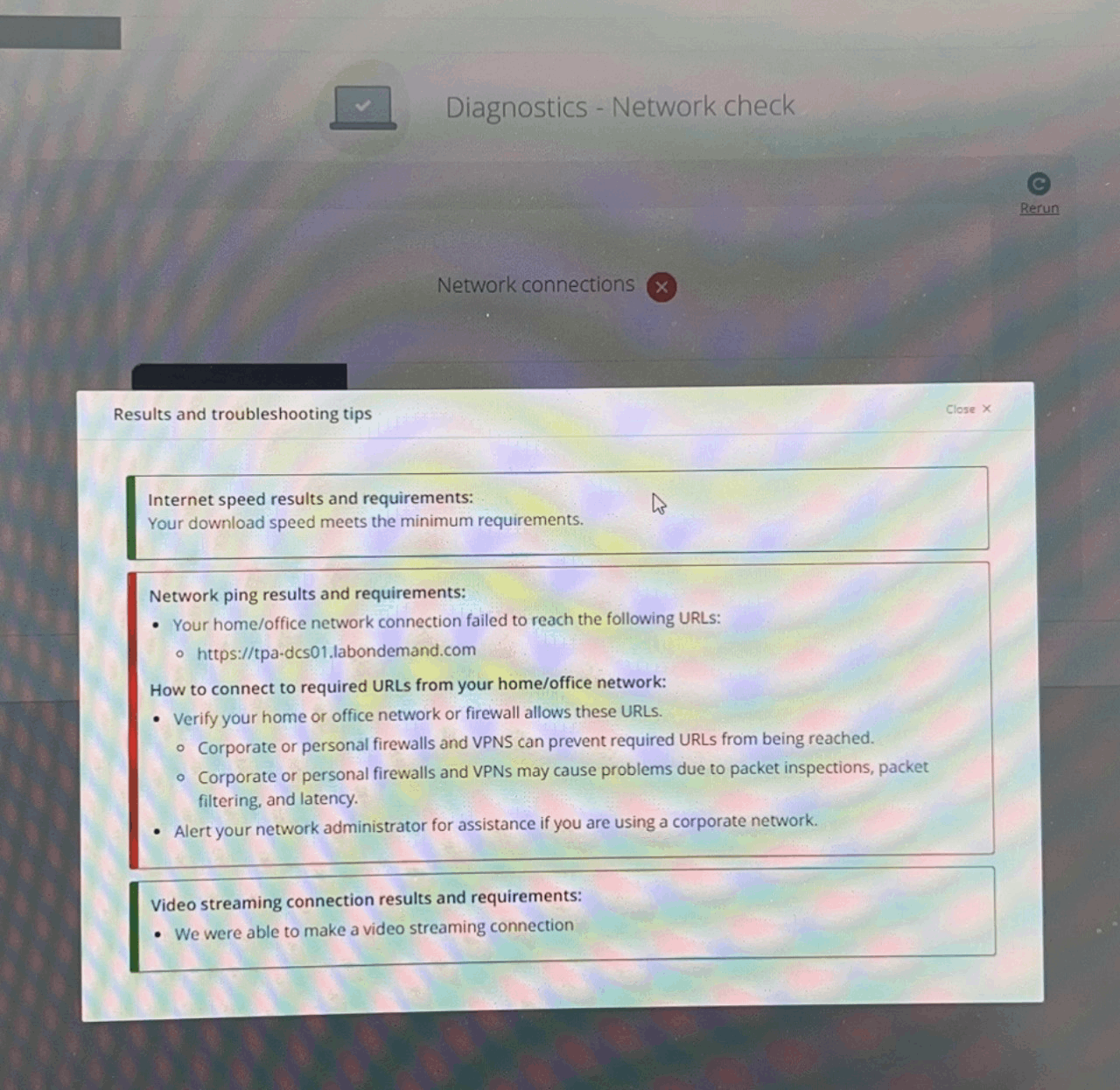 Pearson VUE Examination Network Connectivity Issue - Training 