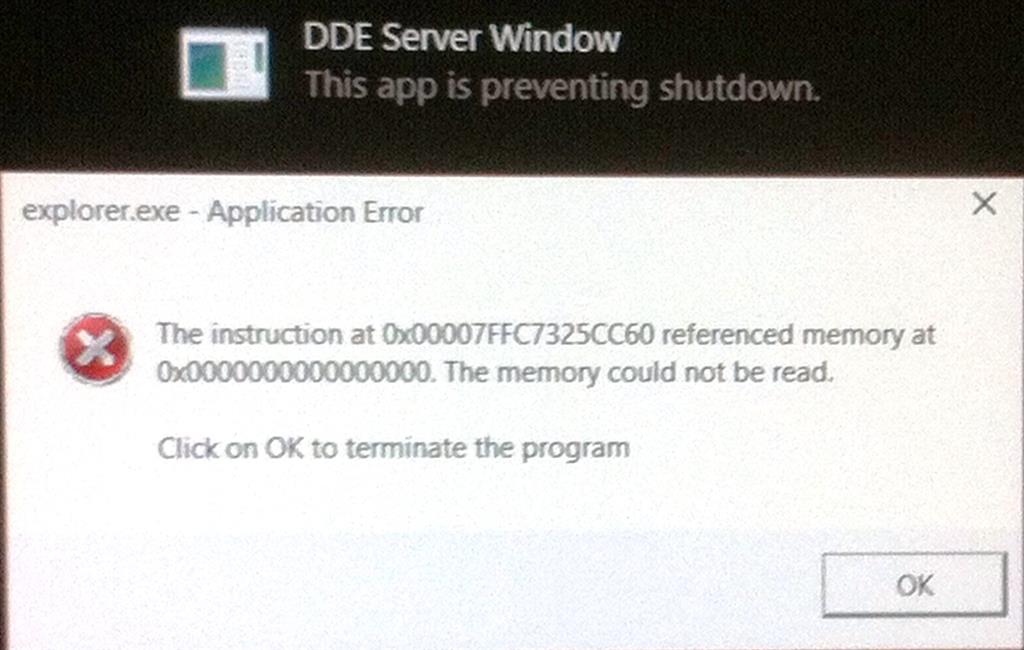 Dde server window explorer exe ошибка приложения