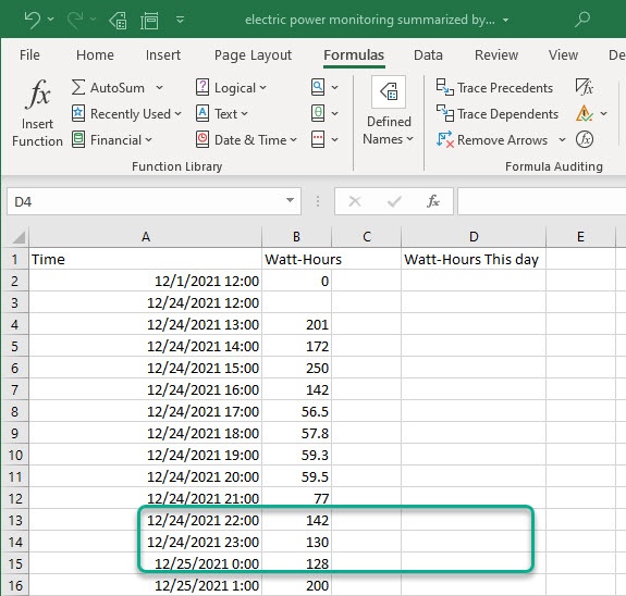 How to summarize a spreadsheet based on the time of day column