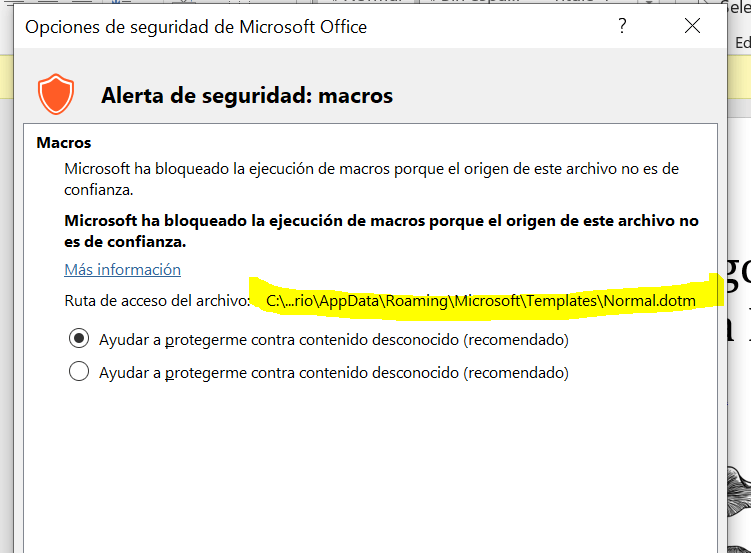 Advertencia de Seguridad - Las Macros se han deshabilitado: - Microsoft  Community