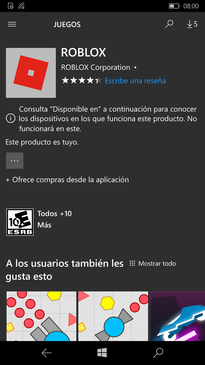 Windows 10 Mobile No Puedo Descargar Juegos Microsoft - roblox font windows
