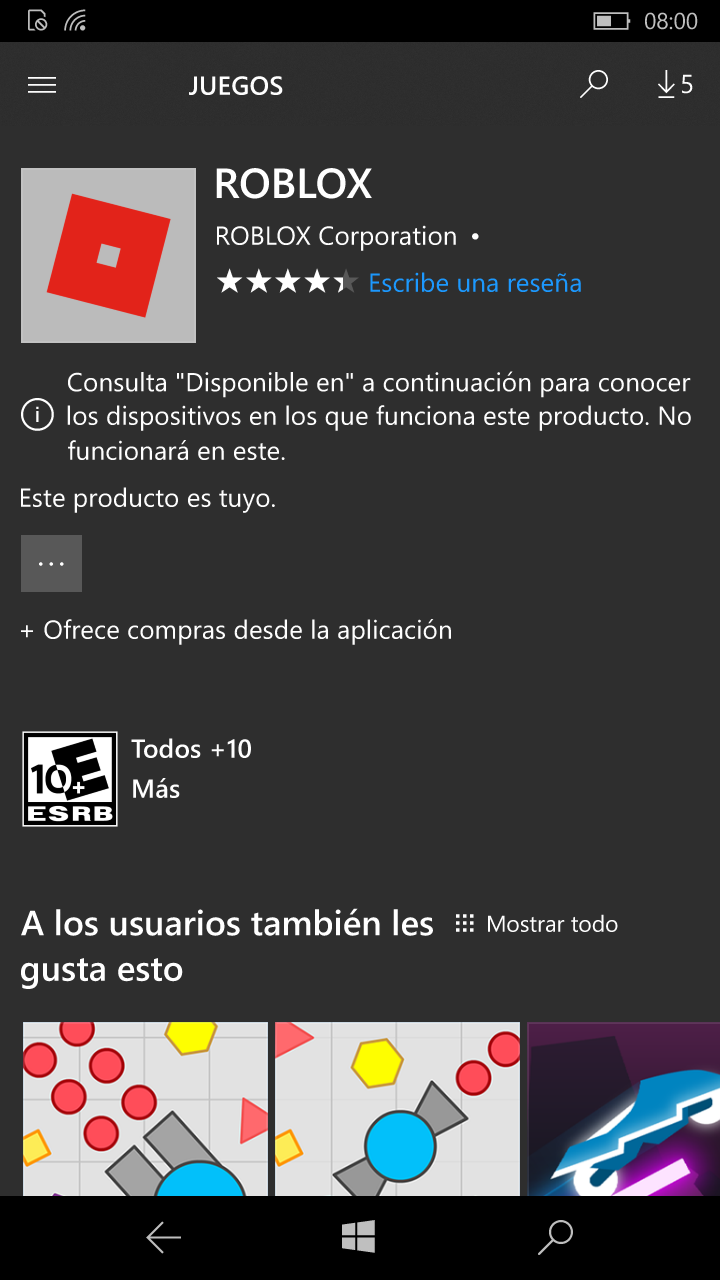 Windows 10 Mobile No Puedo Descargar Juegos Microsoft Community - como jugar roblox en celular