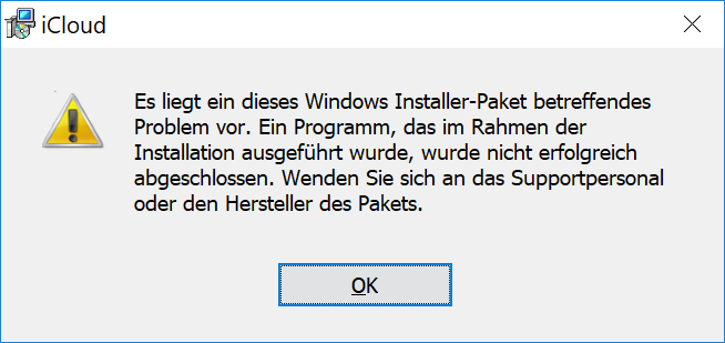 Windows Installer Fehler