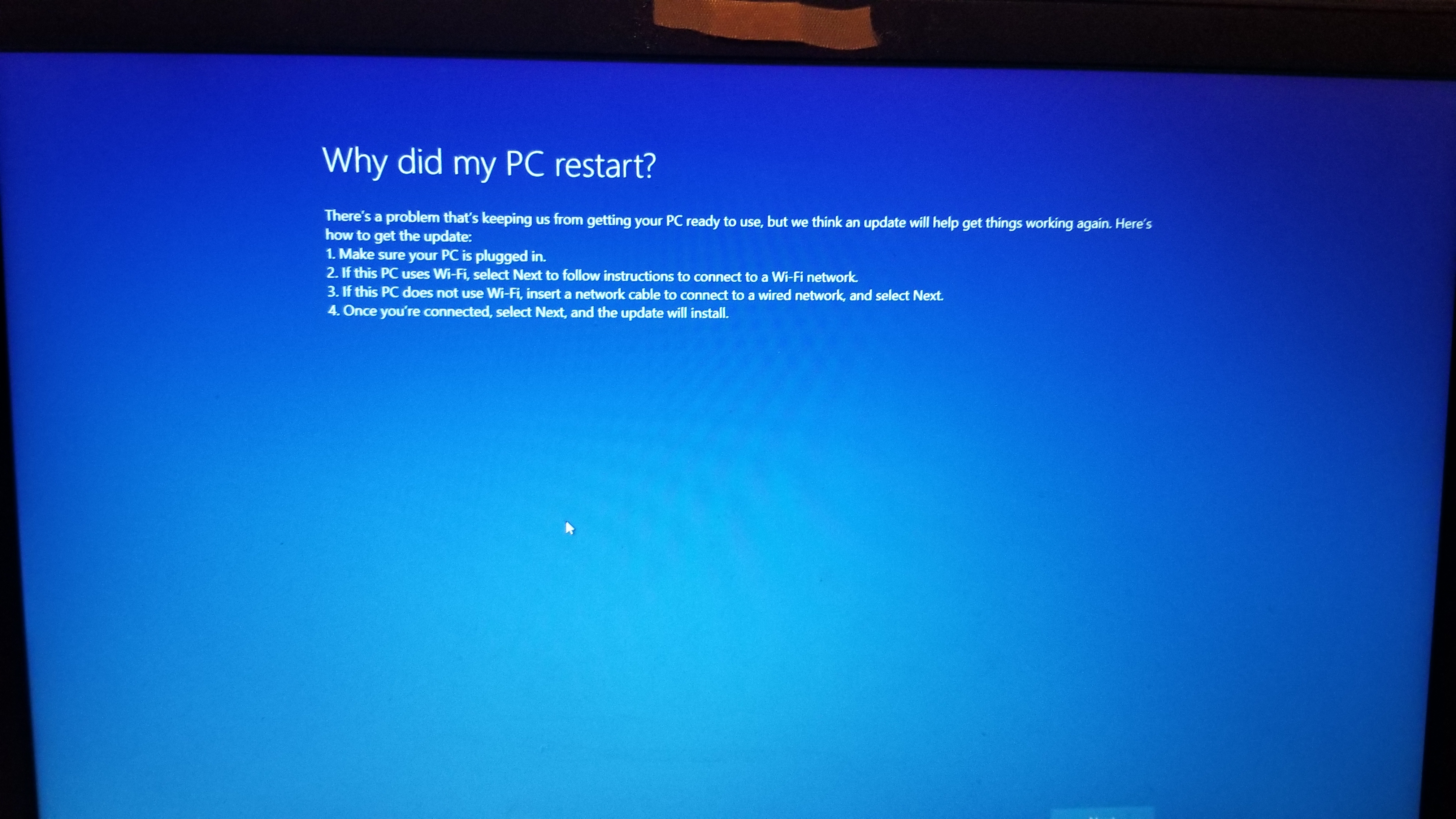 Unable to finish installation process for windows 22 after factory