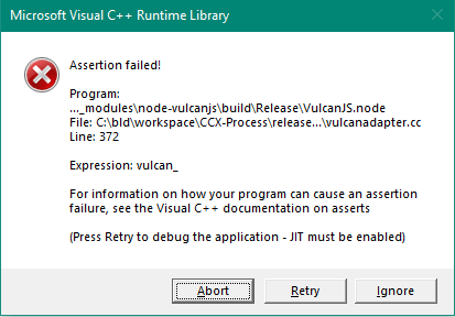 Microsoft Visual C Runtime Library Assertion Failed And Kept Microsoft Community