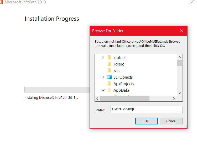 InfoPath 2013 installation error. - Microsoft Community