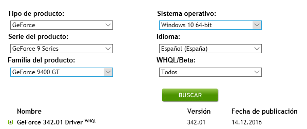 Geforce 342.01 driver windows 10 64 bit discount español
