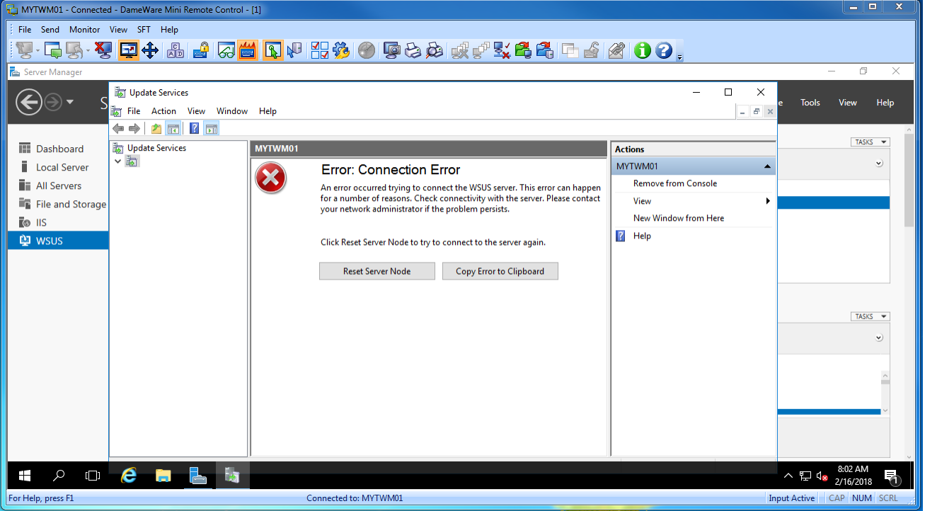 We Have Problem With WSUS On Windows Server 2016 Keep Crashing With ...