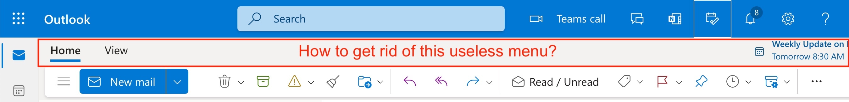 Hide Useless Menu In Outlook Web - Microsoft Community