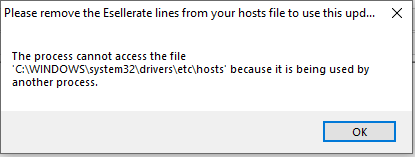 Cannot edit hosts file says open in another deals program