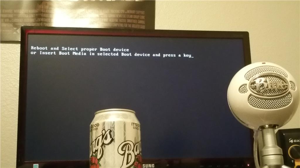 Reboot And Select Proper Boot Device Or Insert Boot Media In